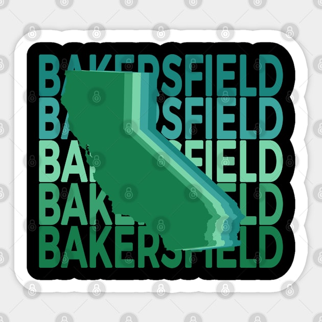 Bakersfield California Green Repeat Sticker by easytees